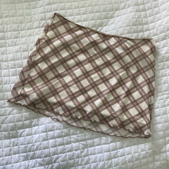 H AND M: Mesh Plaid Miniskirt - Picture 2 of 2